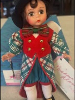 Madame Alexander Plaid Clown Doll in Red, Green, White and Blue